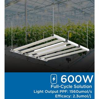 Viribright 3 ft. 600-Watt Indoor Full Spectrum Integrated LED Canopy Grow Light Fixture Daylight 5000K 1560 UmolS 1-Fixture 290108