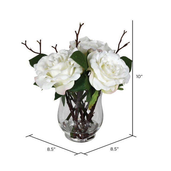 Vickerman 10 Rose In Glass Vase