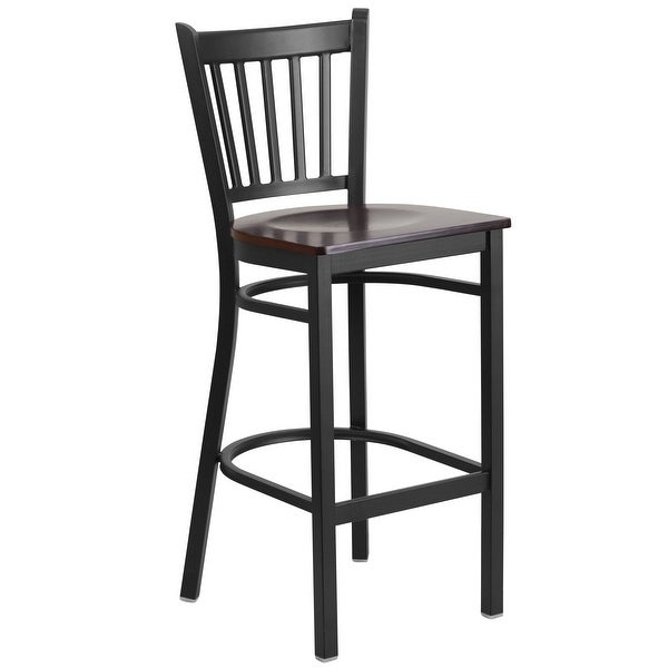 2 Pack Vertical Back Metal Restaurant Barstool