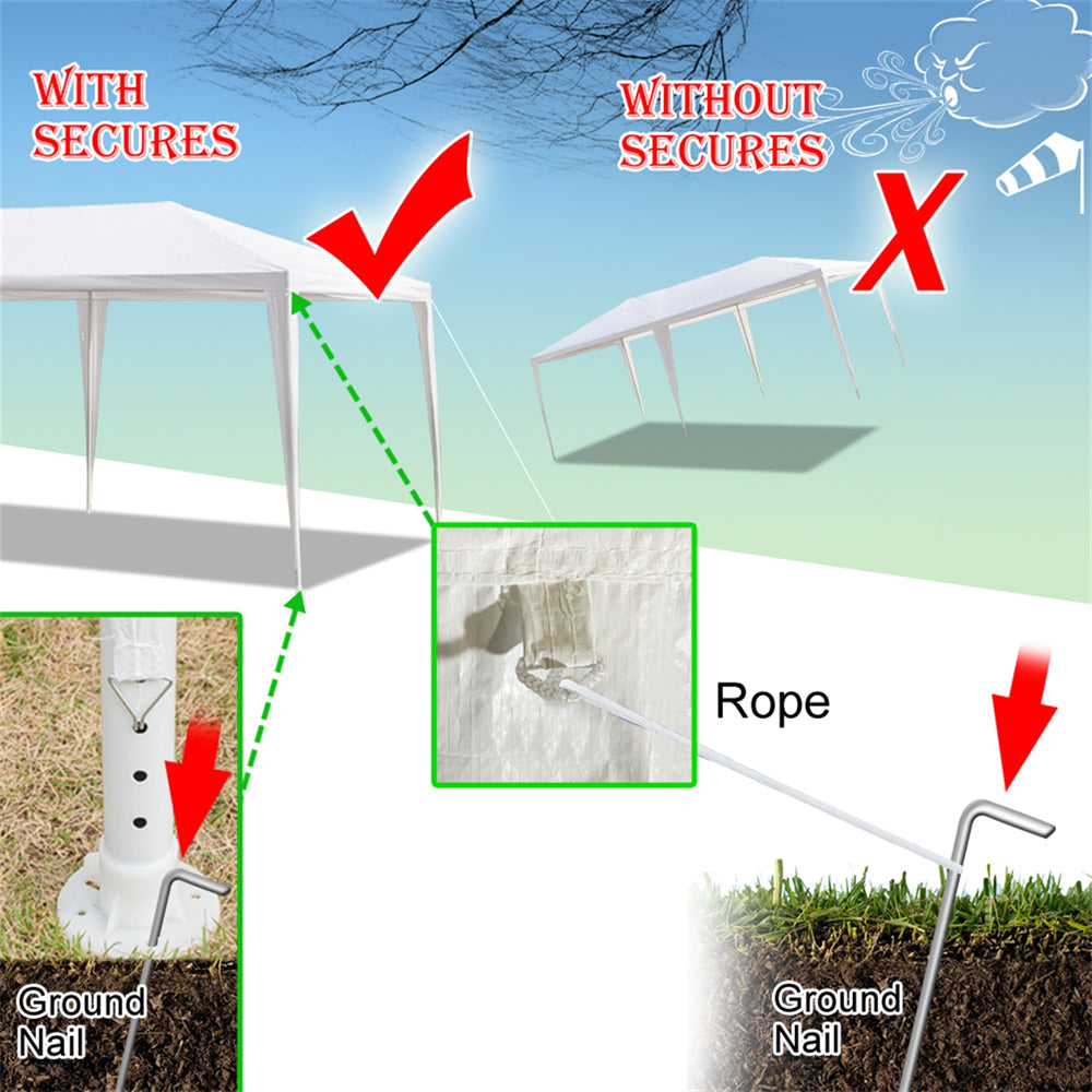 Canopy Party Tent for Outside, 10' x 10' Patio Gazebo Waterproof Tent, ZPL White Outdoor Wedding Tent(No SideWalls)