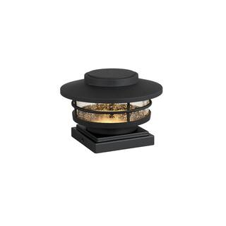 Hampton Bay Marion Black Low Voltage LED Post Cap Light with Seeded Glass LBW1801LX-01