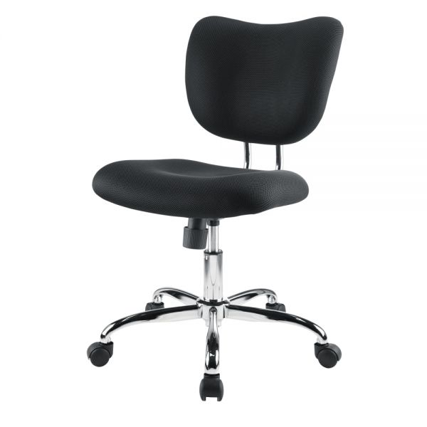 Jancy Mesh Low-Back Task Chair， Black/Chrome， BIFMA Certified