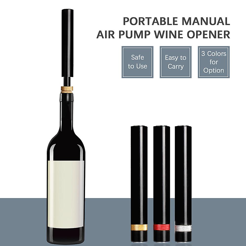 Silver Portable Manual Wine Opener Air Pressure Pump Wine Bottle Opener Corkscrew Wine Opening Tool For Home Restaurant Bar