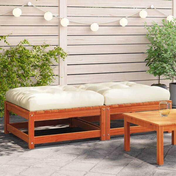 vidaXL Patio Furniture with Cushions Outdoor Sectional Seating Solid Wood Pine