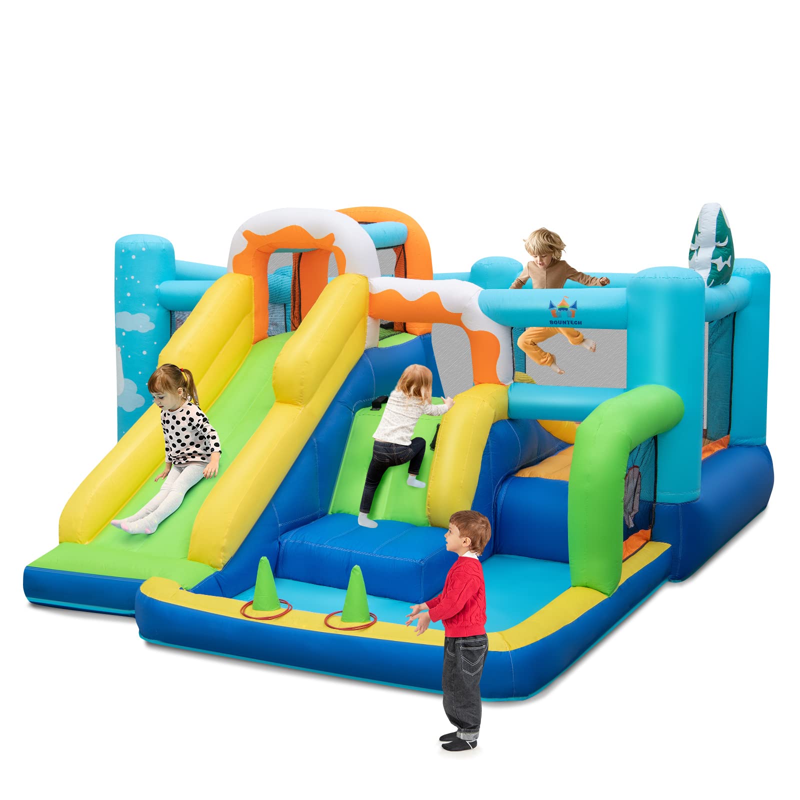 Costzon Inflatable Bounce House, 7-in-1 Bouncy House for Kids Indoor Outdoor Party with Jumping Area