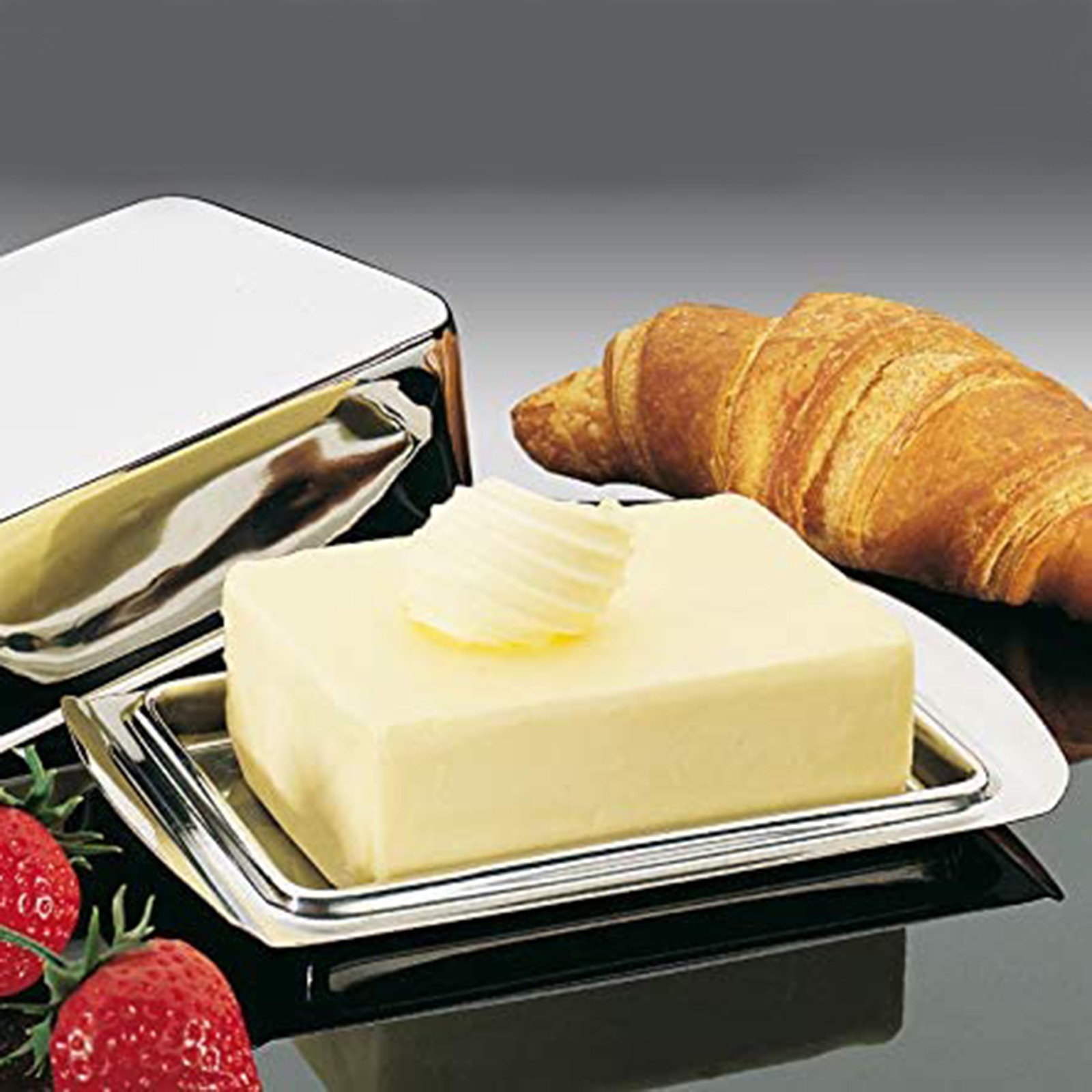 Jsaert Butter Dish Made of Brushed Stainless Steel Dishwasher-safe for Kitchen