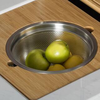 KRAUS 16.75 in. Workstation Kitchen Sink Serving Board Set with Stainless Steel Colander KAC-105BB