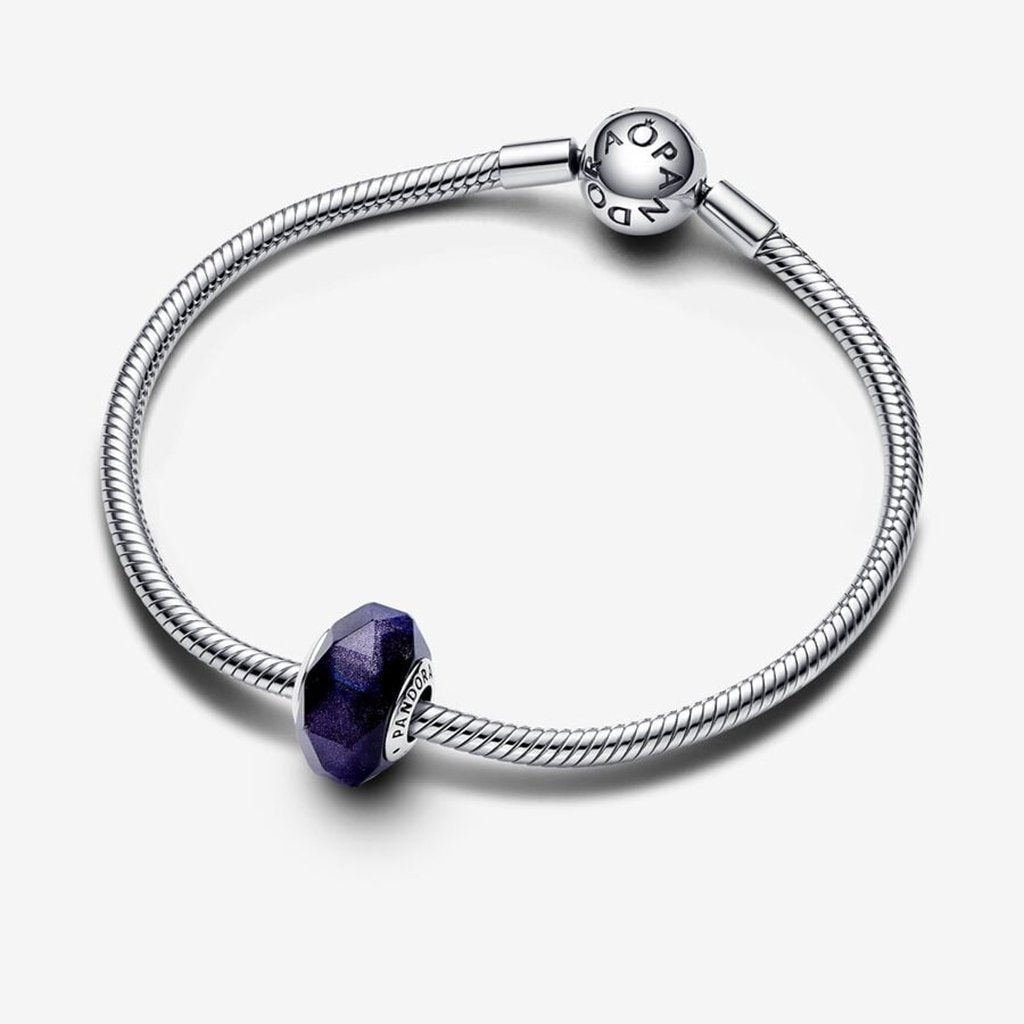 PANDORA  Faceted Blue Murano Glass Charm