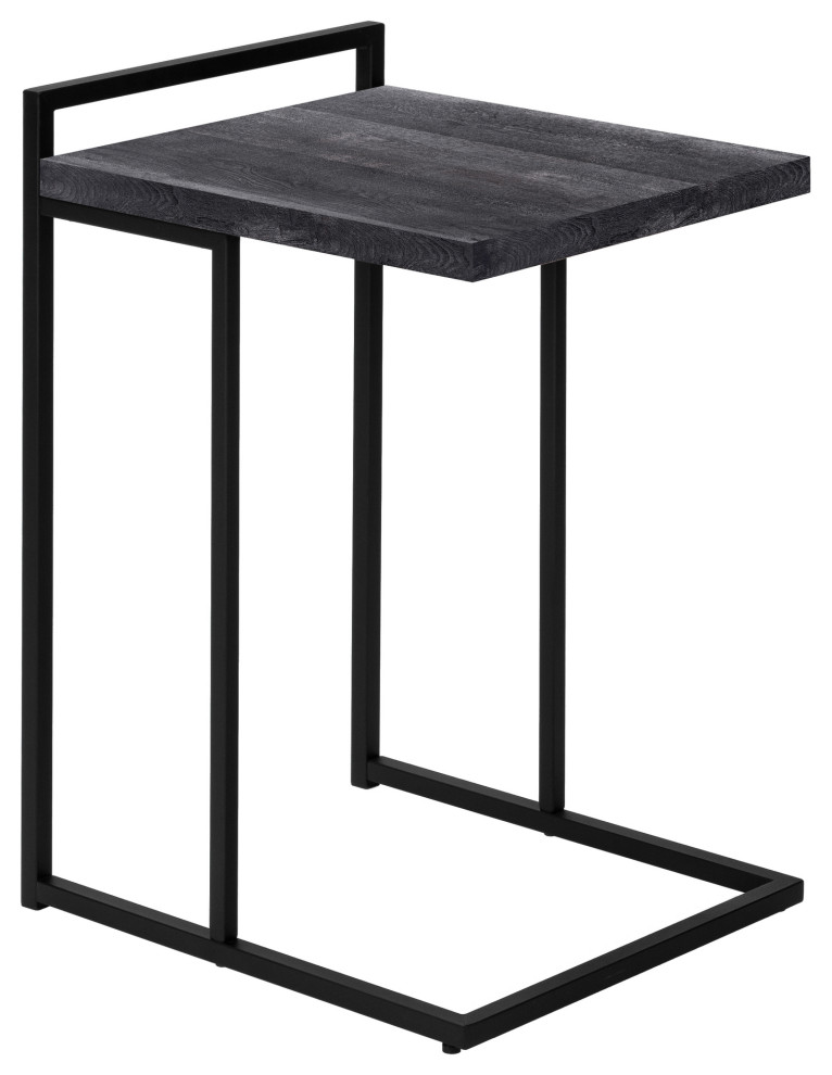 Side Table  C Table 25 quotH  Brown Reclaimed Wood Look  Black Metal   Industrial   Side Tables And End Tables   by Monarch Specialties  Houzz