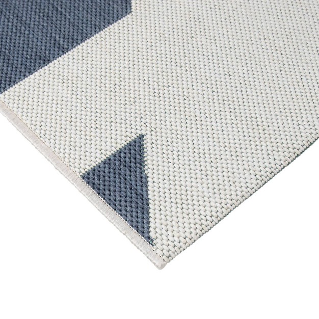 5 x27 3 quot x7 x27 Preppy Diagonal Outdoor Rug Blue