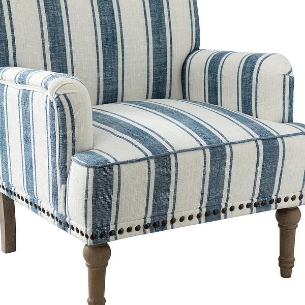 Geltrude Upholstered Farmhouse Nailheads Arm Chair with Spindle Legs by HULALA HOME