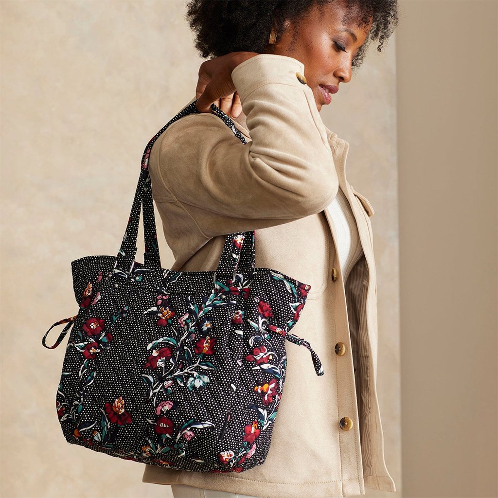 Vera Bradley  Glenna Satchel in Perennials Noir Dot