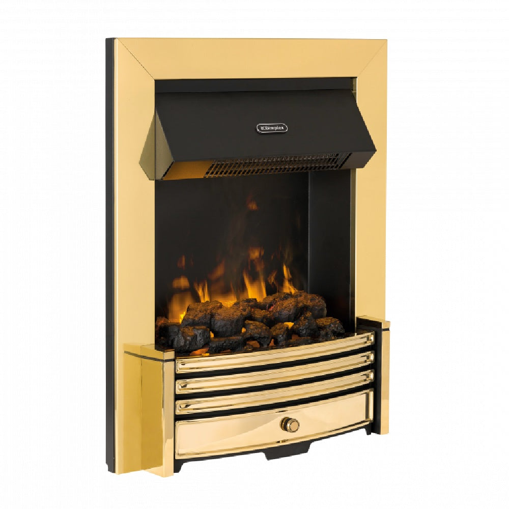 Dimplex CRS20 Crestmore Traditional Brass Optimyst Electric Inset Fire 2kW