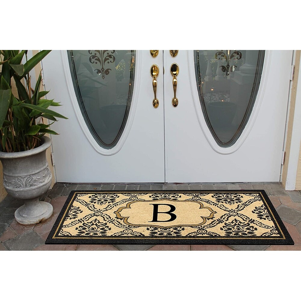 A1HC Uriel Bleached Coir Anti shred Monogrammed Doormat  30\