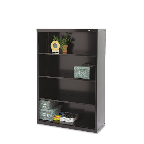 Tennsco Metal Bookcase， Four-Shelf， 34.5w x 13.5d x 52.5h， Black (B53BK)