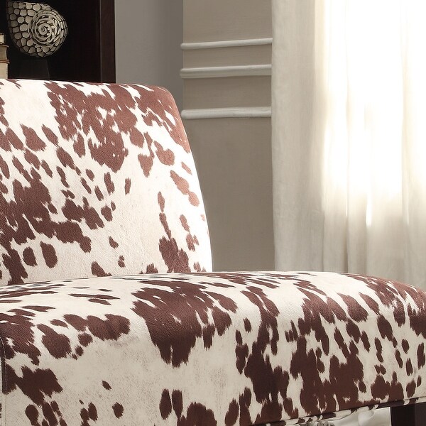 Peterson Cowhide Fabric Slipper Accent Chair by iNSPIRE Q Bold