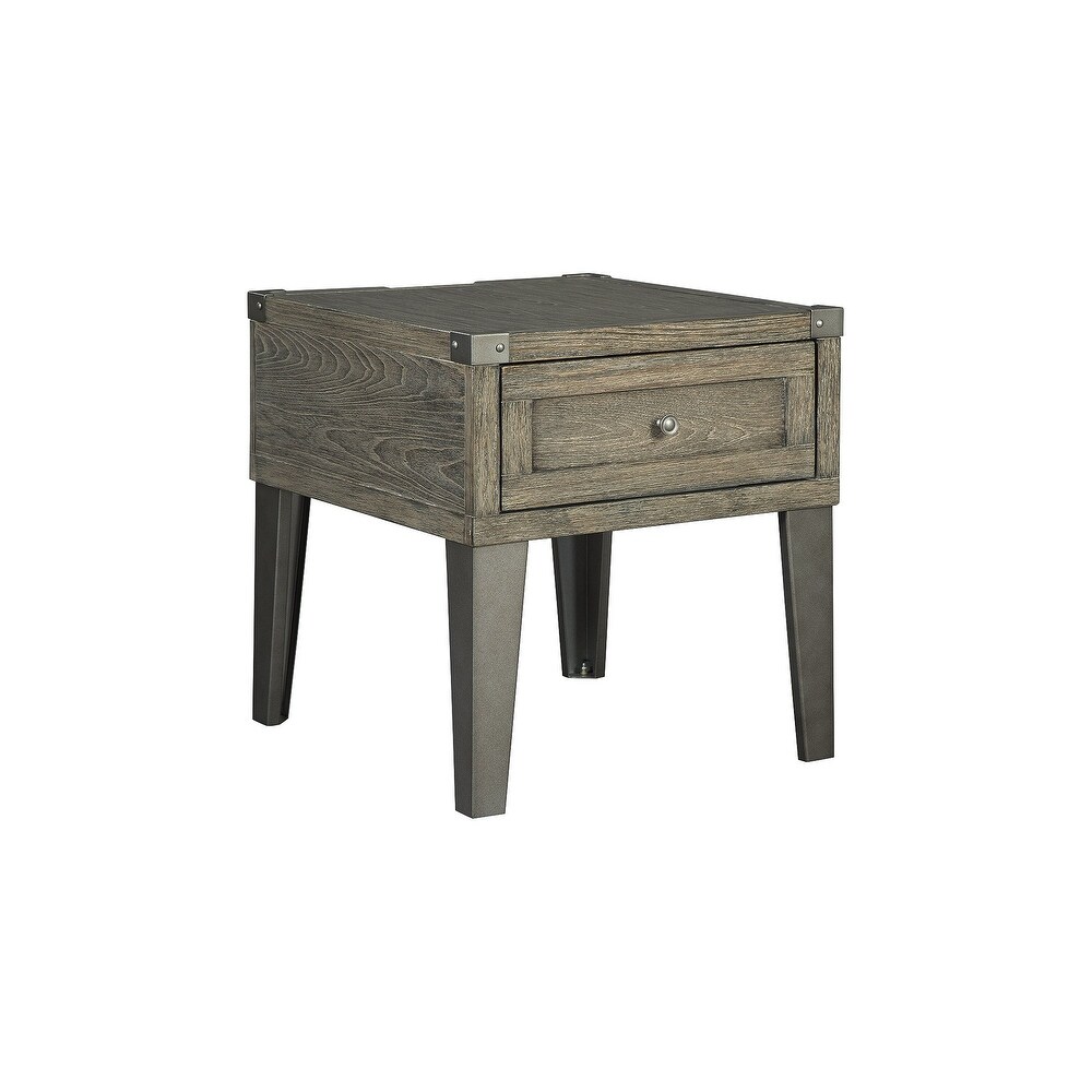 Chazney Contemporary Rectangular End Table Rustic Brown