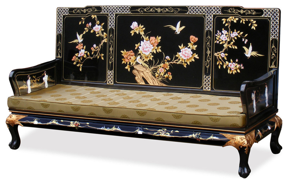 Black Lacquer Living Room Set  Chinese Imperial Motif   Asian   Living Room Furniture Sets   by China Furniture and Arts  Houzz