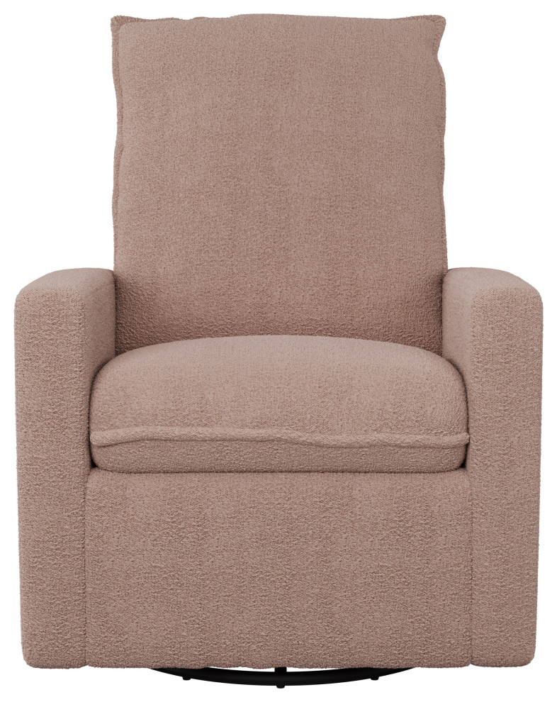 Caillie Boucle Fabric Upholstered Contemporary Glider Recliner Chair   Transitional   Recliner Chairs   by CorLiving Distribution LLC  Houzz