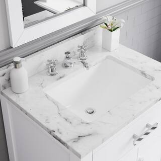 Water Creation Madison 30 in. Vanity in Modern White with Marble Vanity Top in Carrara White MADISON30W