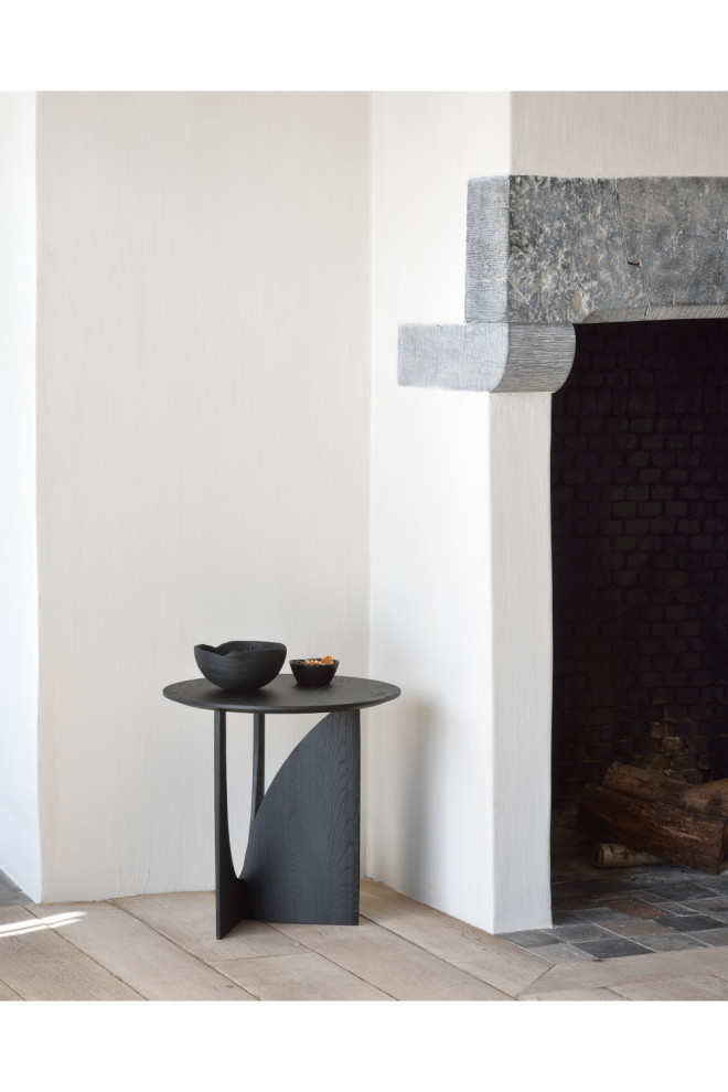 Modern Varnished Side Table  Ethnicraft Geometric   Transitional   Side Tables And End Tables   by Oroa   Distinctive Furniture  Houzz