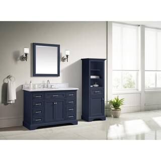 Home Decorators Collection Windlowe 22 in. W x 16 in. D x 65 in. H Floor Linen Tower in Navy Blue 15101-LT22-NB