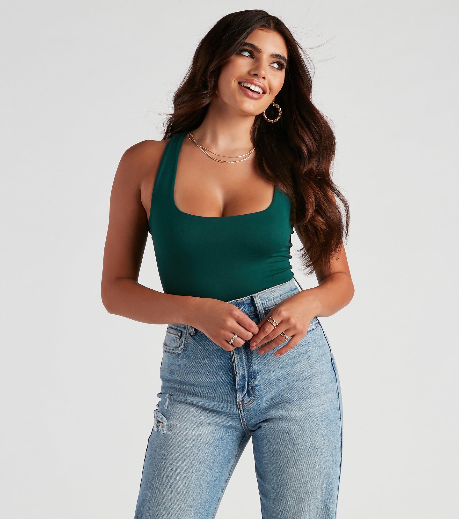 Staple Piece Scoop Neck Bodysuit