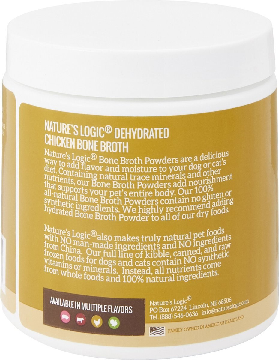 Nature's Logic Dehydrated Chicken Bone Broth Dog and Cat Food Topper