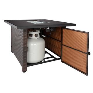 Endless Summer 40000 BTU BrownBlack Rectangular Metal LP Gas Outdoor Fire Pit Table GAD17401SP