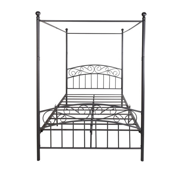 Metal Canopy Bed Frame with Ornate European Style ...