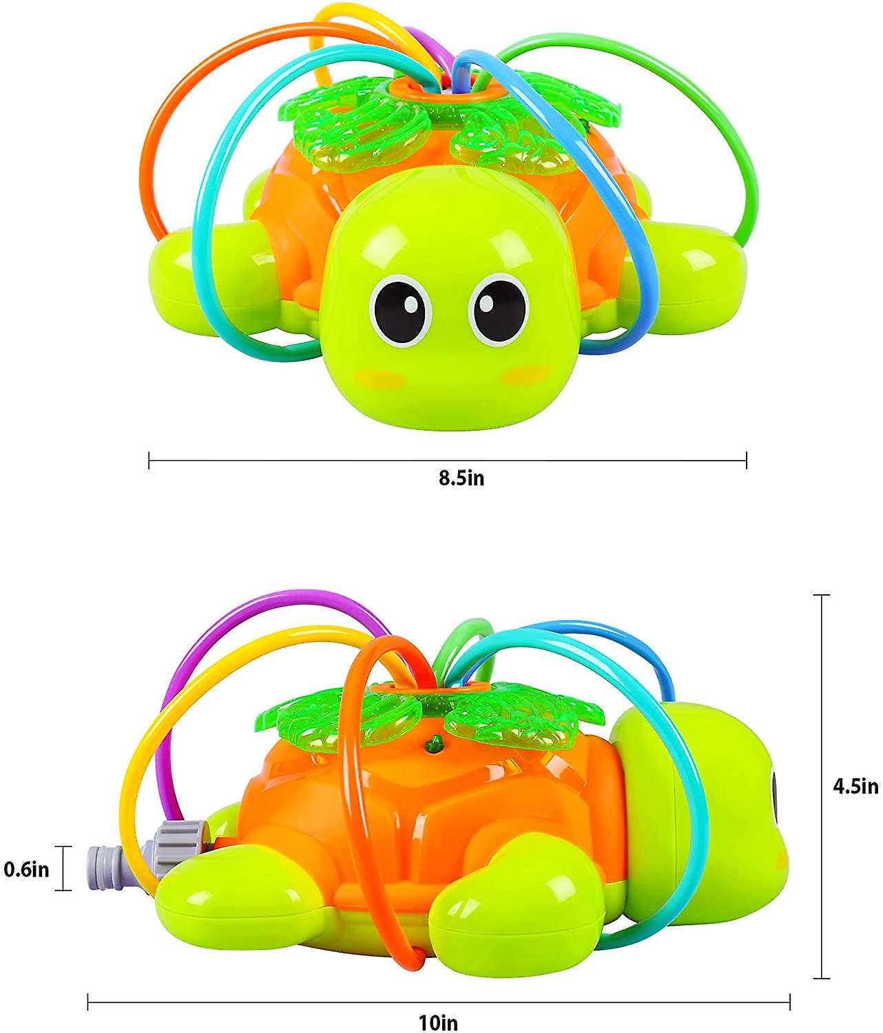 Miman Outdoor Sprinkler For Kids - Backyard Rotating Turtle Sprinkler With Swing Tube - Splashing Toy For Summer - Outside Garden Lawn Water Toys Gift