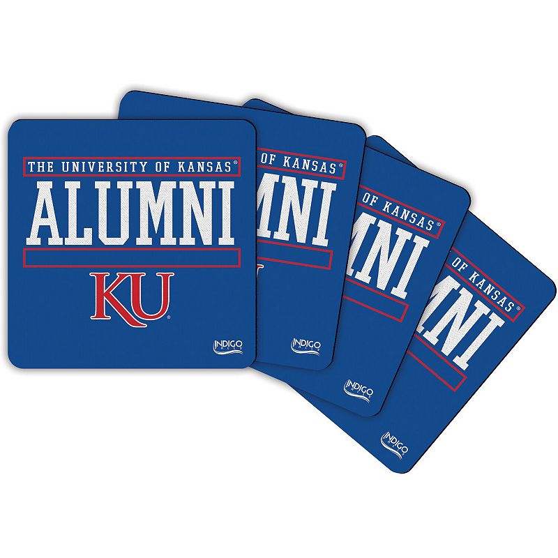 Kansas Jayhawks Alumni 4-Pack Neoprene Coaster Set