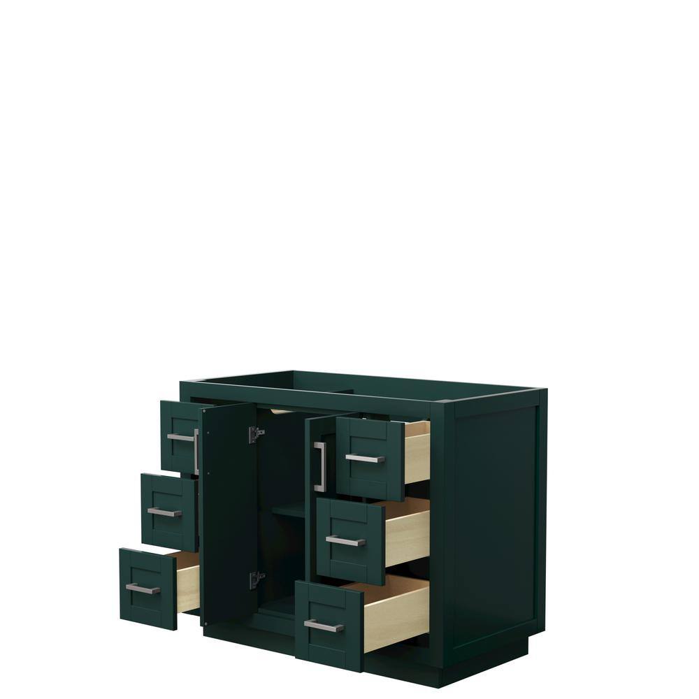 Wyndham Collection Miranda 41.25 in. W x 21.75 in. D x 33 in. H Single Bath Vanity Cabinet without Top in Green WCF292942SGECXSXXMXX