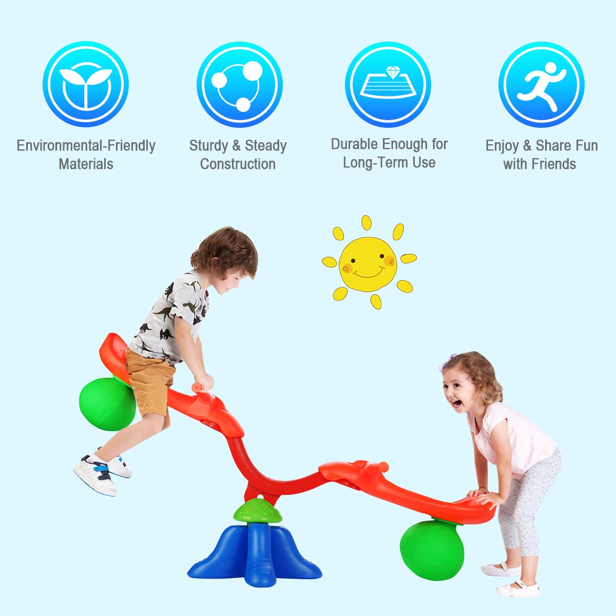 Kids Seesaw Swivel Teeter Totter Playground Equipment