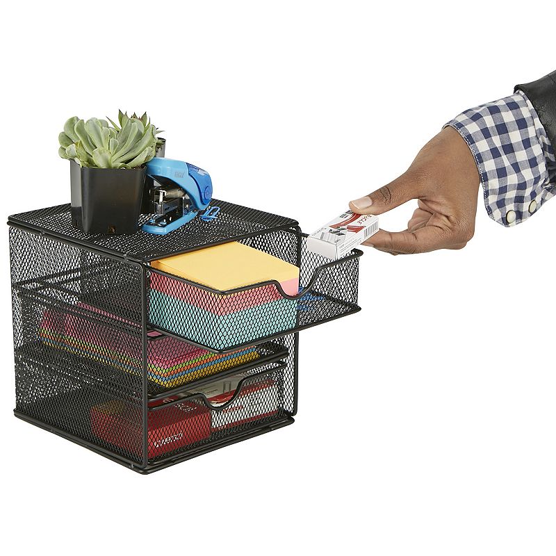 Mind Reader Mesh Mini 3 Tier Drawer Organizer