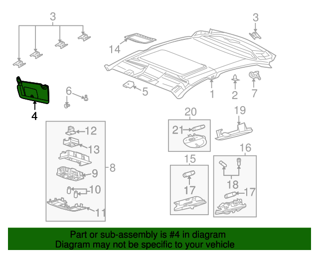 Genuine OE Ford Sun-Visor - 8S4Z-5404105-AA