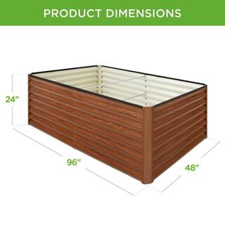 Best Choice Products 8 ft. x 4 ft. x 2 ft. Brown Outdoor Steel Raised Garden Bed Planter Box for Vegetables Flowers Herbs SKY6617