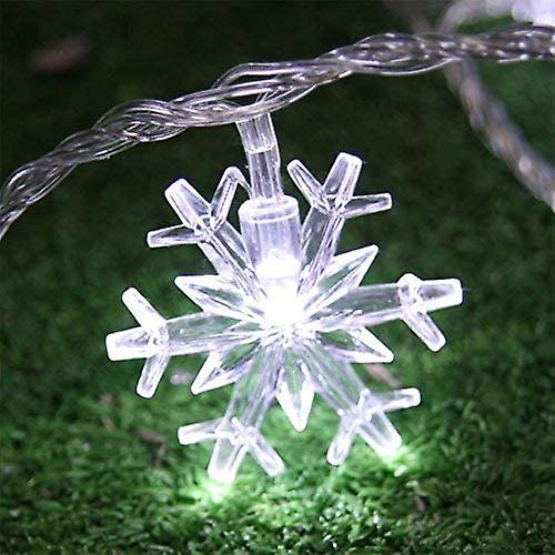 16ft / 40led Christmas Snowflake String Light Fairy Lights For Party， Wedding， Interior， Garden， Festival (white)