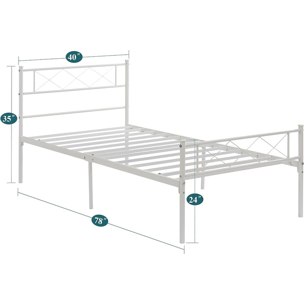 VECELO Contemporary Metal Platform Bed Frame  Student apartment Beds