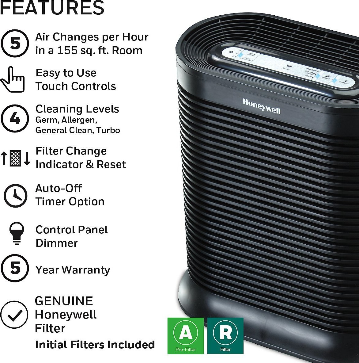 Honeywell HPA100 Series HEPA Medium Room Air Purifier