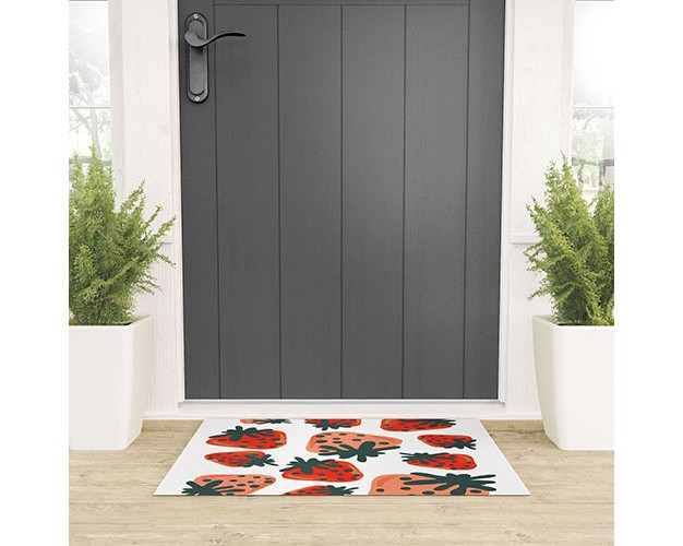 Oris Eddu Strawberry Lush Ii Looped Vinyl Welcome Mat Society6