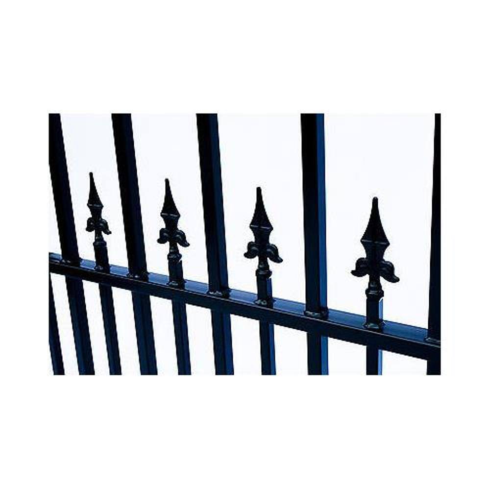 ALEKO St. Louis 16 ft. x 6 ft. Black Steel Single Swing Driveway Fence Gate DG16STPSSW-HD