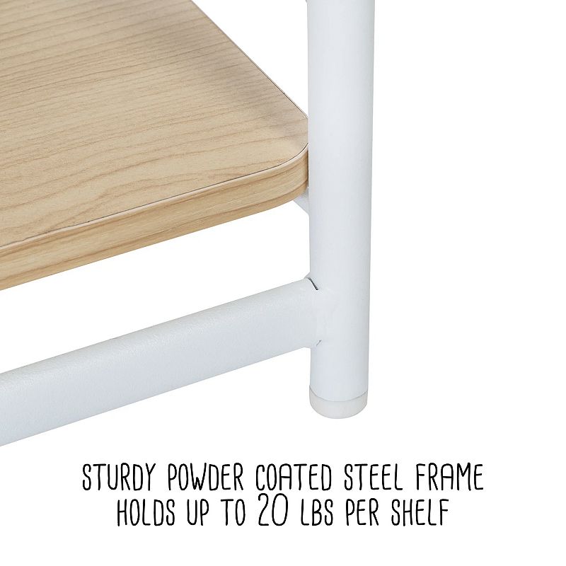 Honey-Can-Do 3-Tier Wood and Metal Small Shelf