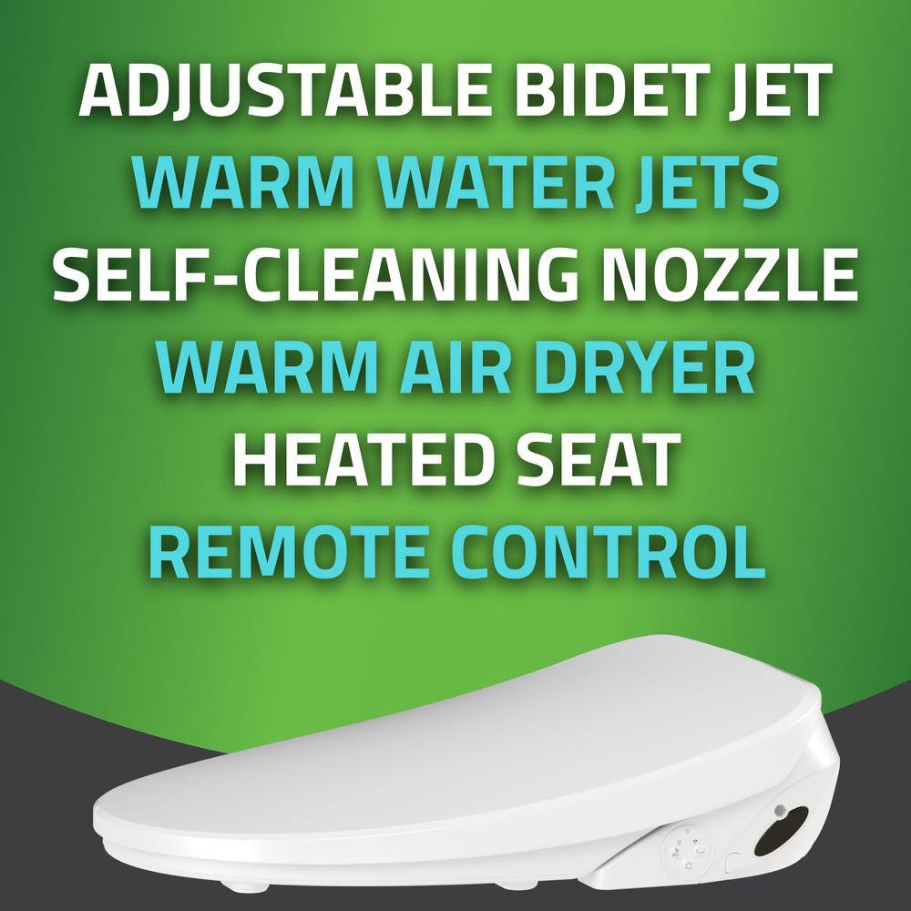 ANZZI Ember Smart Electric Bidet Seat for Elongated Toilet in White with Remote Control and Heated Seat TL-AZEB101BR