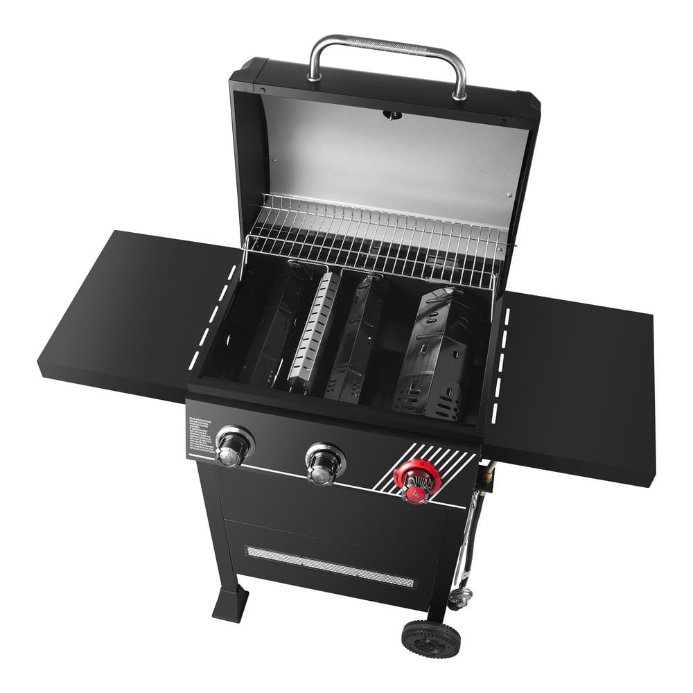 Dyna-Glo 3-Burner Propane Gas Grill in Matte Black with TriVantage Multi-Functional Cooking System DGH353CRP