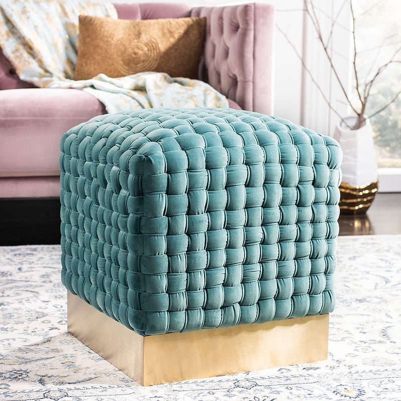 Safavieh Ravyn Woven Velvet Ottoman