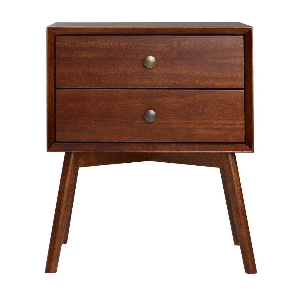 Middlebrook Mid century Modern Solid Wood 2 drawer Nightstand