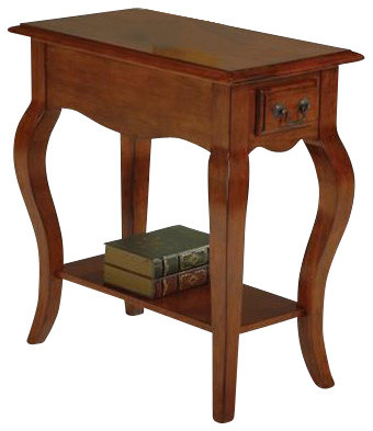 Leick Furniture Wood Chairside End Table in Brown Cherry Finish   Transitional   Side Tables And End Tables   by Homesquare  Houzz