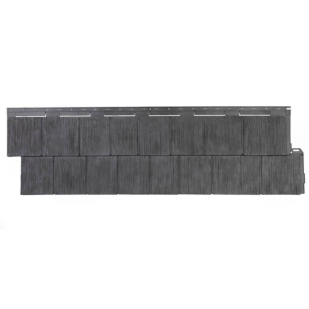 Novik Shake RS - 14.5 in. x 48.75 in. Rough Sawn Shake in Anthracite (48.84 sq. ft. per Box) Plastic Shake Vinyl Siding 100060088