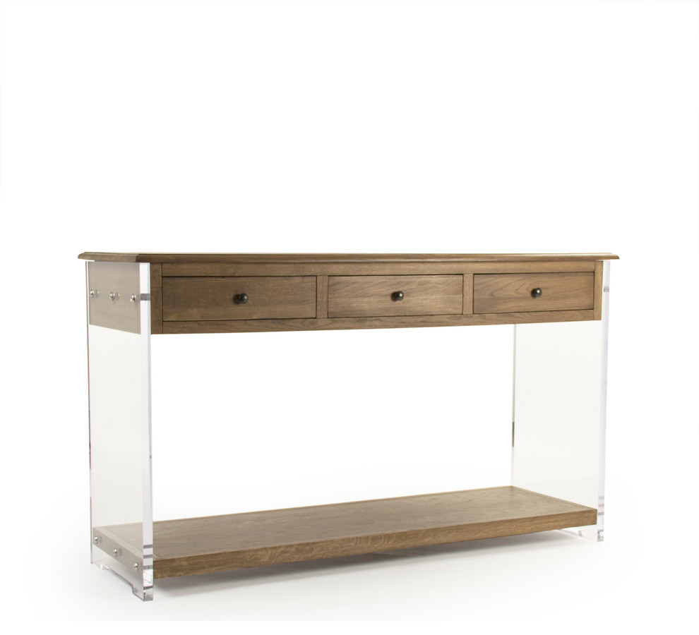 Talon Console  Brown/Clear   Contemporary   Console Tables   by Zentique  Inc.  Houzz